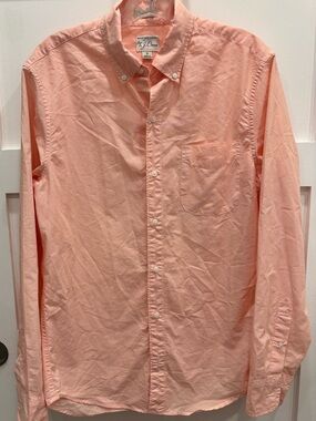 J. Crew Men's Light Peach Lightweight Button-Down Shirt w/ Cooling Fabric